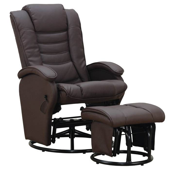 Latitude Run® Freia Swivel Reclining Rocking Chair with Ottoman
